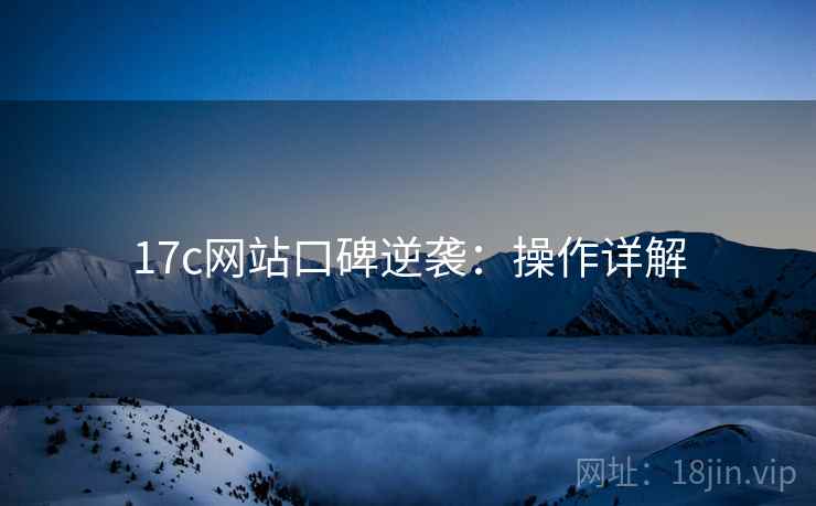 17c网站口碑逆袭：操作详解